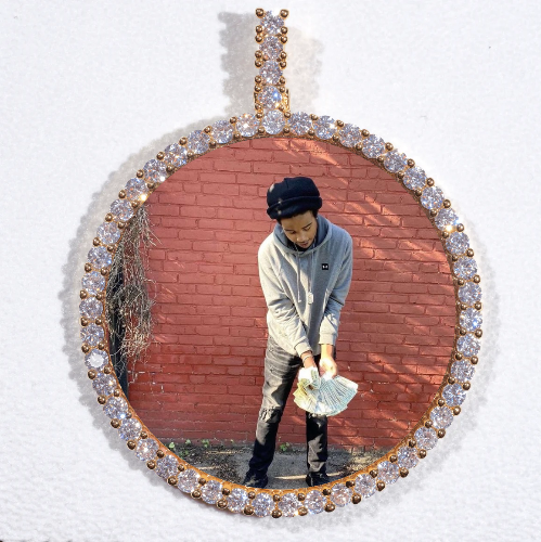 LARGE 3D CIRCLE CUSTOM PICTURE PENDANT