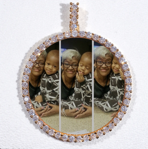 LARGE 3D CIRCLE CUSTOM PICTURE PENDANT