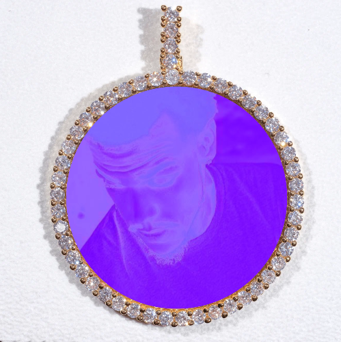 LARGE 3D CIRCLE CUSTOM PICTURE PENDANT