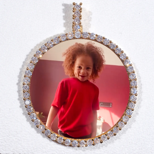 LARGE 3D CIRCLE CUSTOM PICTURE PENDANT