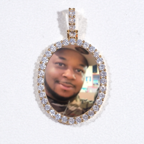 3D Oval Custom Picture Pendant
