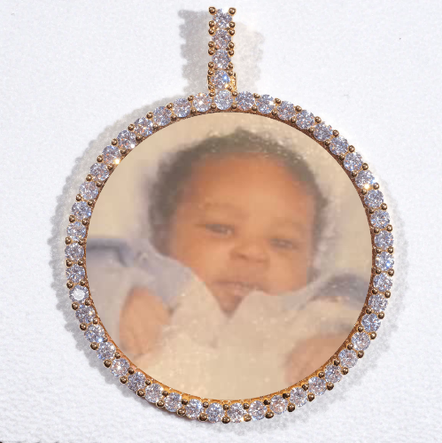 LARGE 3D CIRCLE CUSTOM PICTURE PENDANT