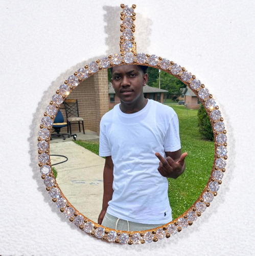 LARGE 3D CIRCLE CUSTOM PICTURE PENDANT