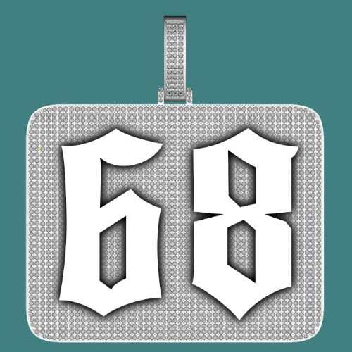 CUSTOM LETTER NECKLACE 3D BIG SQUARE