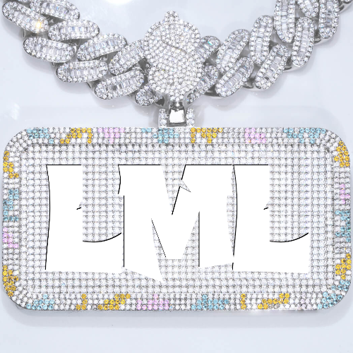 CUSTOM LETTER NECKLACE 3D COLORFUL SQUARE