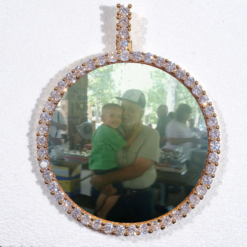LARGE 3D CIRCLE CUSTOM PICTURE PENDANT