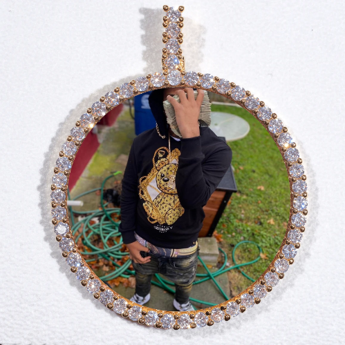 LARGE 3D CIRCLE CUSTOM PICTURE PENDANT