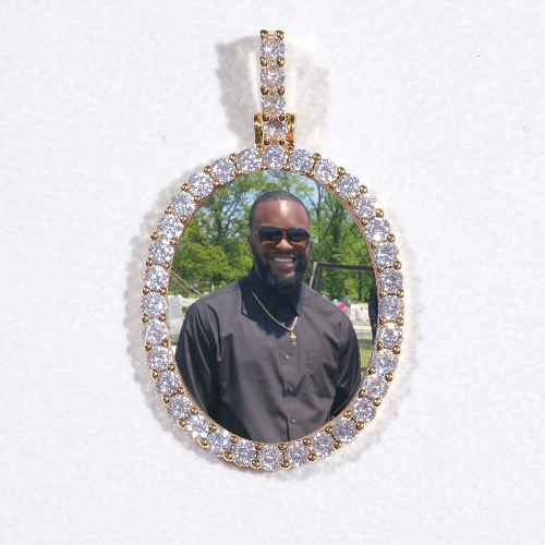 3D Oval Custom Picture Pendant