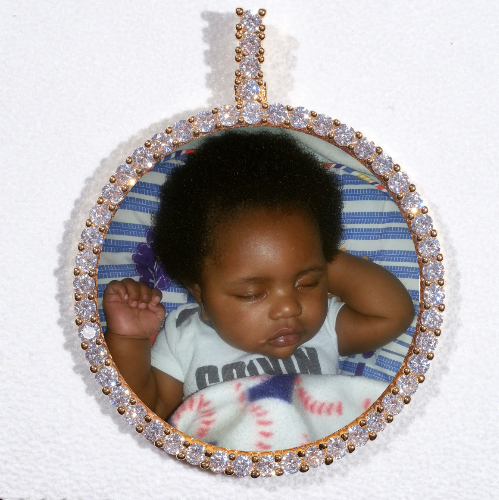 LARGE 3D CIRCLE CUSTOM PICTURE PENDANT