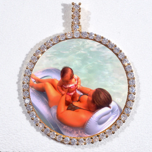 LARGE 3D CIRCLE CUSTOM PICTURE PENDANT