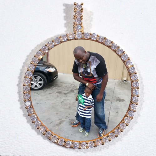 LARGE 3D CIRCLE CUSTOM PICTURE PENDANT