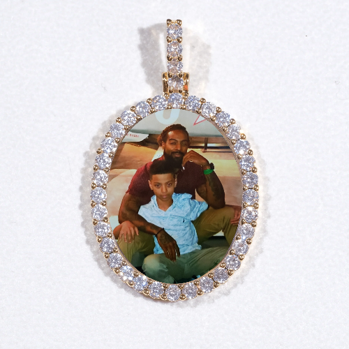 3D Oval Custom Picture Pendant