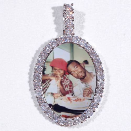 Large 3D Oval Custom Picture Pendant