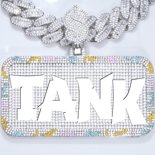 CUSTOM LETTER NECKLACE 3D COLORFUL SQUARE