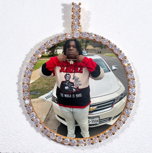 LARGE 3D CIRCLE CUSTOM PICTURE PENDANT