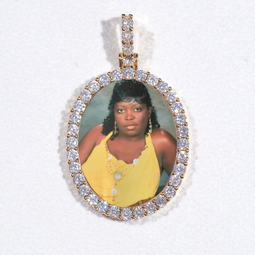 3D Oval Custom Picture Pendant