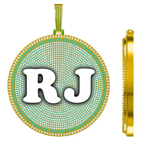 CUSTOM LETTER NECKLACE 3D BIG DISC