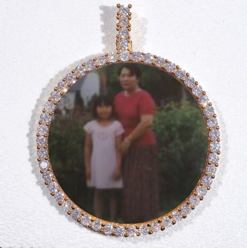 LARGE 3D CIRCLE CUSTOM PICTURE PENDANT