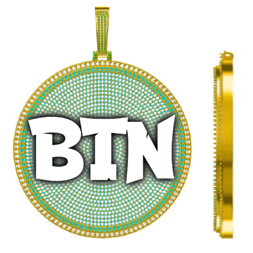 CUSTOM LETTER NECKLACE 3D BIG DISC