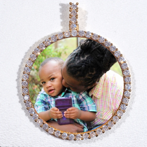 LARGE 3D CIRCLE CUSTOM PICTURE PENDANT