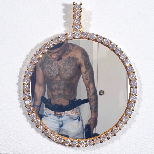 LARGE 3D CIRCLE CUSTOM PICTURE PENDANT