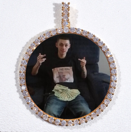 LARGE 3D CIRCLE CUSTOM PICTURE PENDANT
