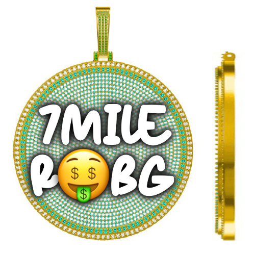 CUSTOM LETTER NECKLACE 3D BIG DISC