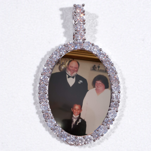 Large 3D Oval Custom Picture Pendant