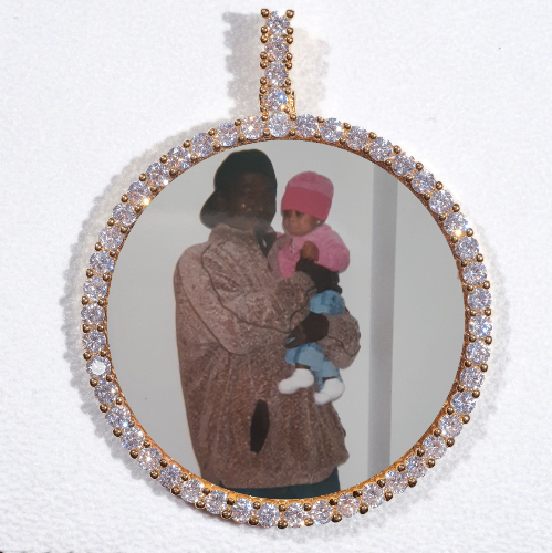 LARGE 3D CIRCLE CUSTOM PICTURE PENDANT