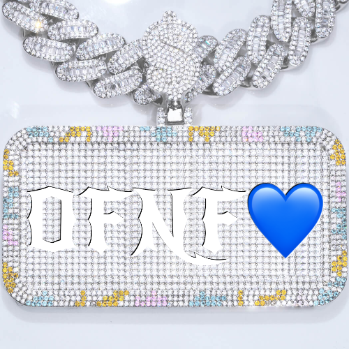 CUSTOM LETTER NECKLACE 3D COLORFUL SQUARE