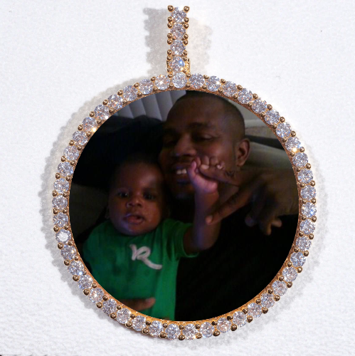 LARGE 3D CIRCLE CUSTOM PICTURE PENDANT