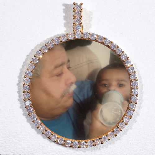 LARGE 3D CIRCLE CUSTOM PICTURE PENDANT