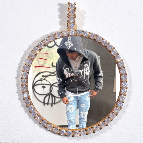LARGE 3D CIRCLE CUSTOM PICTURE PENDANT