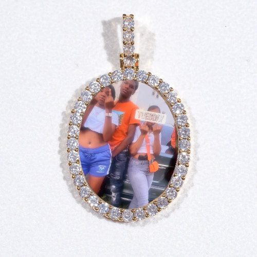 3D Oval Custom Picture Pendant