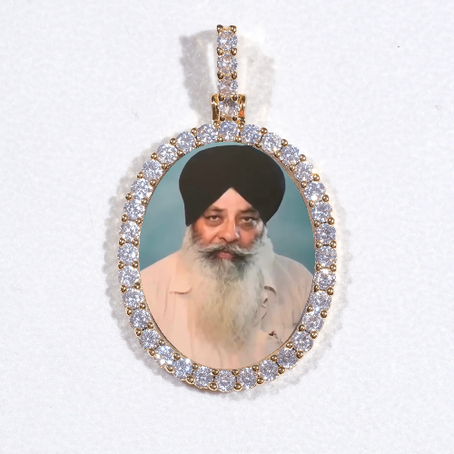 3D Oval Custom Picture Pendant