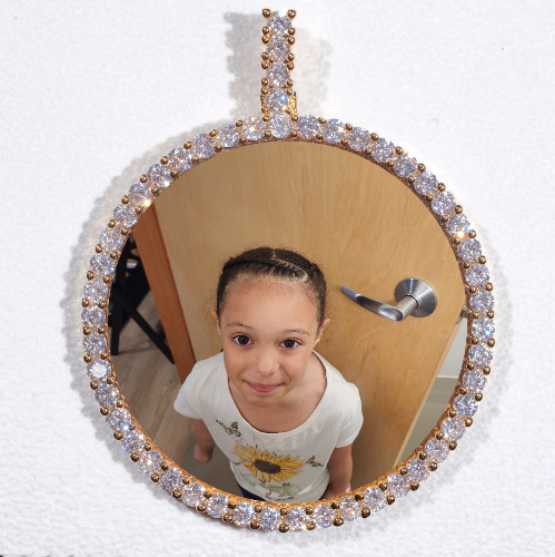 LARGE 3D CIRCLE CUSTOM PICTURE PENDANT