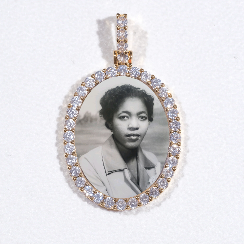 3D Oval Custom Picture Pendant