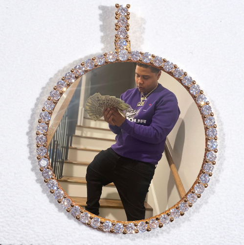 LARGE 3D CIRCLE CUSTOM PICTURE PENDANT