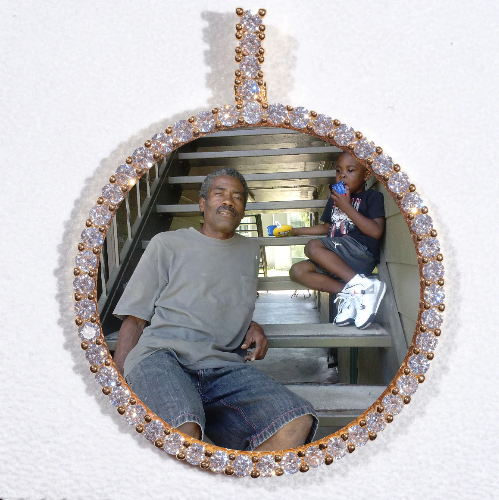 LARGE 3D CIRCLE CUSTOM PICTURE PENDANT