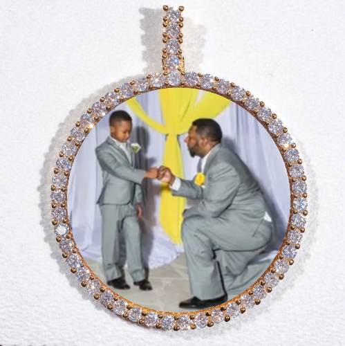 LARGE 3D CIRCLE CUSTOM PICTURE PENDANT