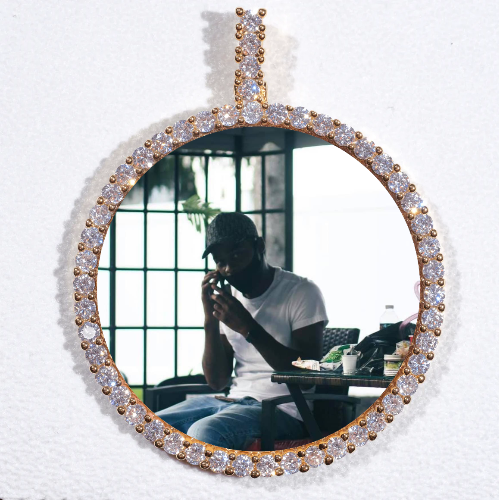 LARGE 3D CIRCLE CUSTOM PICTURE PENDANT