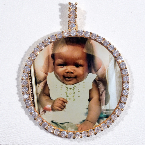 LARGE 3D CIRCLE CUSTOM PICTURE PENDANT