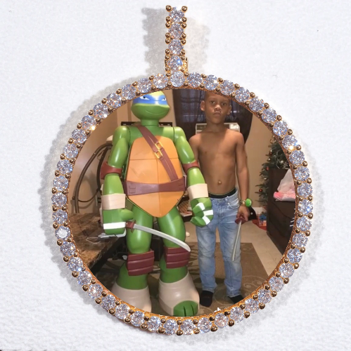 LARGE 3D CIRCLE CUSTOM PICTURE PENDANT