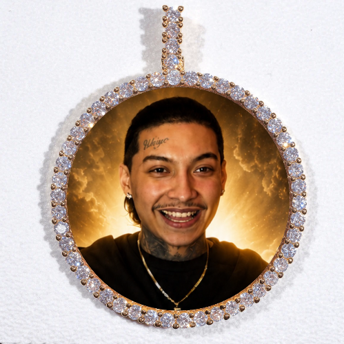 LARGE 3D CIRCLE CUSTOM PICTURE PENDANT