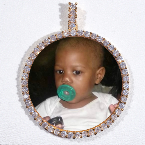 LARGE 3D CIRCLE CUSTOM PICTURE PENDANT