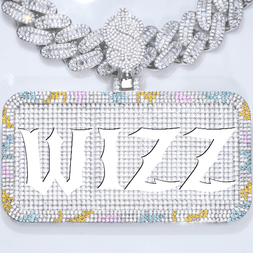 CUSTOM LETTER NECKLACE 3D COLORFUL SQUARE