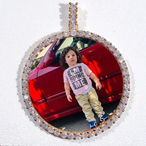 LARGE 3D CIRCLE CUSTOM PICTURE PENDANT