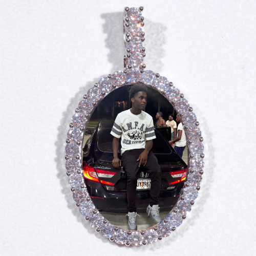 Large 3D Oval Custom Picture Pendant