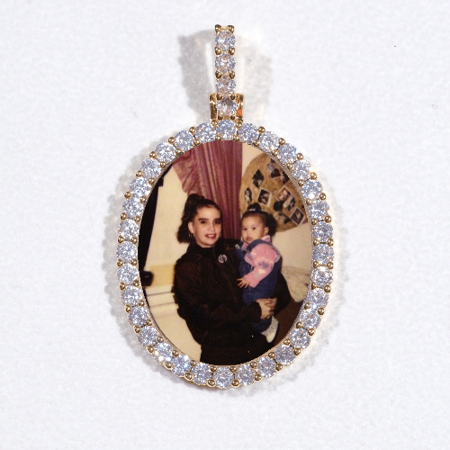 3D Oval Custom Picture Pendant