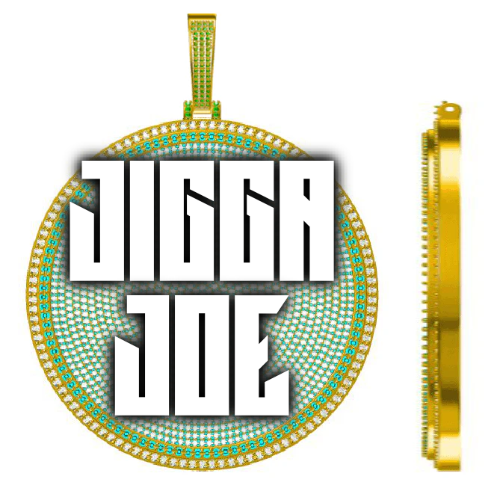 CUSTOM LETTER NECKLACE 3D BIG DISC